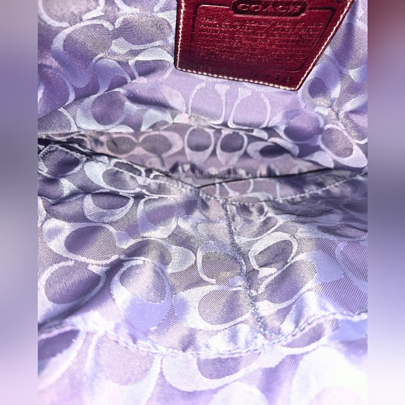 COACH: Grape Soft Suede Duffle Purse - Picture 8 of 11